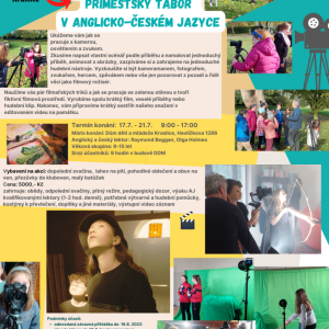 Letní filmový a hudební přim. tábor v anglicko-českém jazyce
